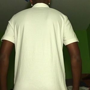 White Calvin Klein collared shirt